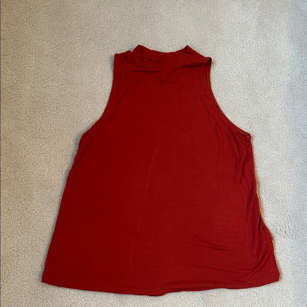 Divided Bold Orange Red Sleeveless Muscle Tee